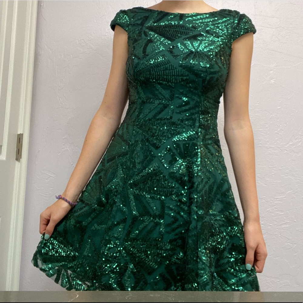 short green sequin dress